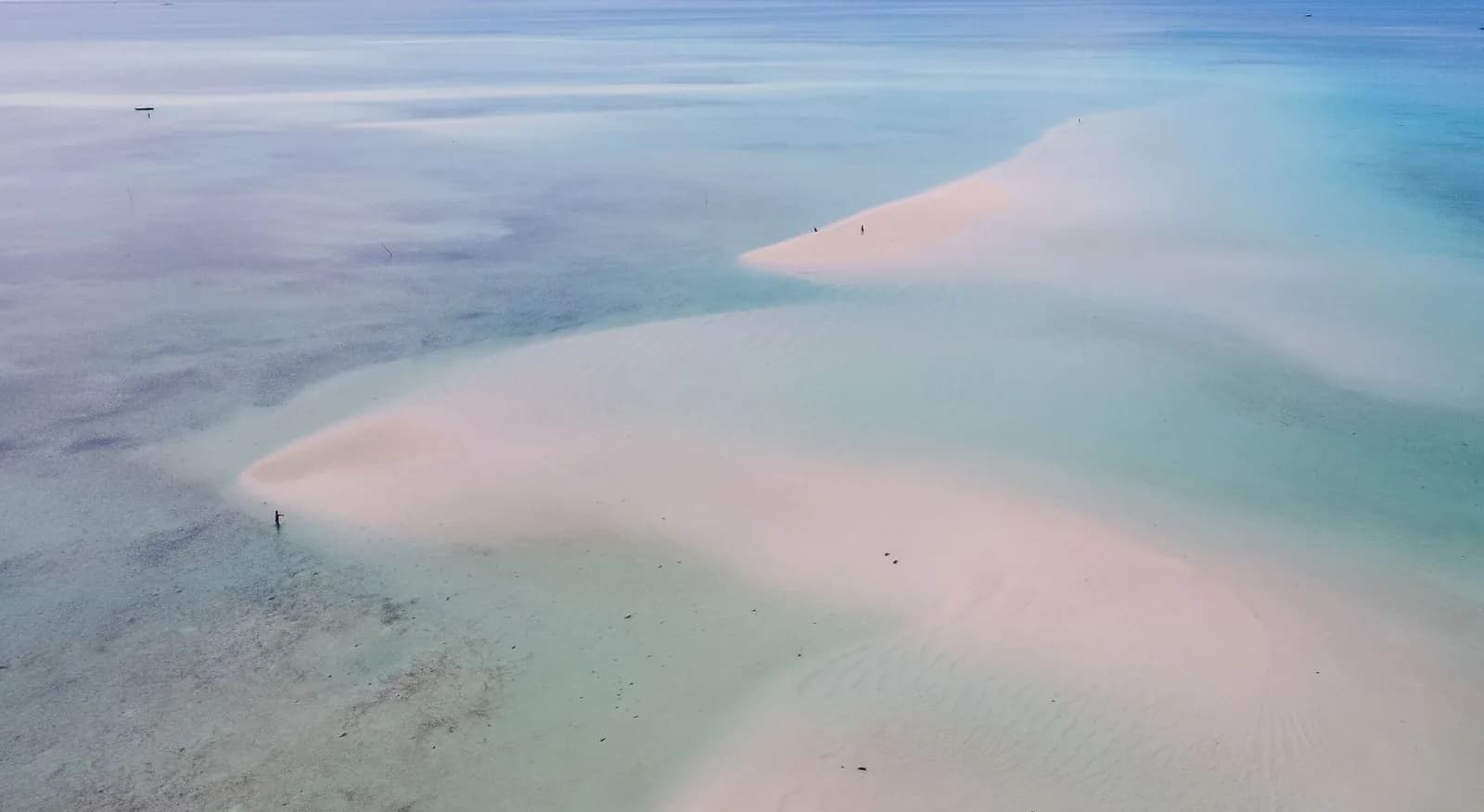 Lagon turquoise à marée basse sur la côte est de Zanzibar