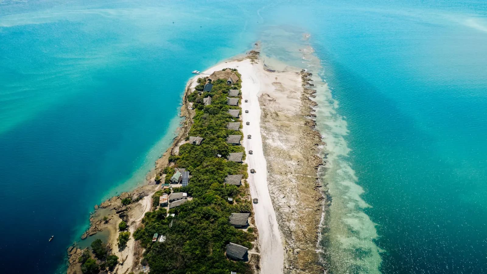 Vue aérienne de Pemba, l'île sœur de Zanzibar